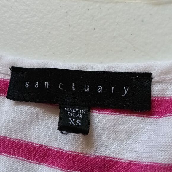 Striped Sleeveless Linen Top - Pink and White - Picture 2 of 4